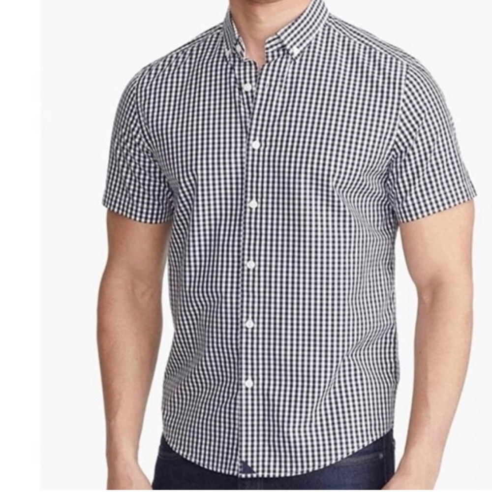 UNTUCKit Men's Navy and White Gingham Shirt “Classic Censio” Regular Fit XXL